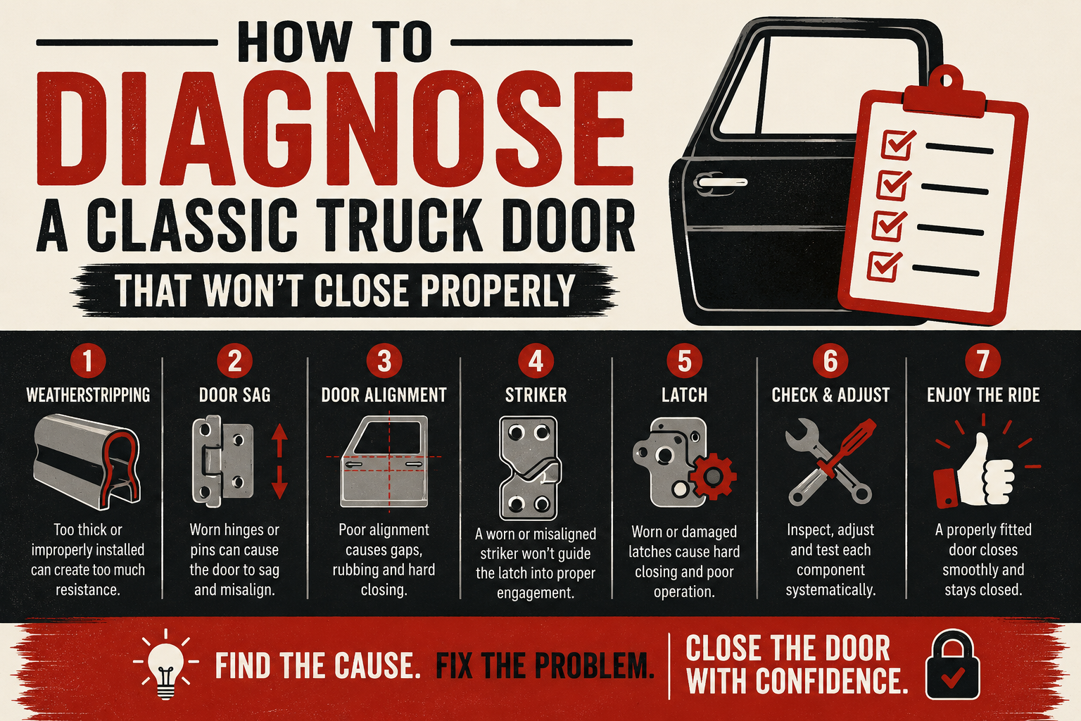 How to Diagnose a Classic Truck Door That Won't Close Properly