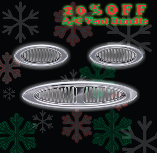 Oval A/C Vent Set - Radius Bezel - 2 Single Vents / 1 Dual Vent