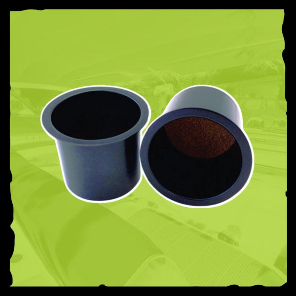 Black Aluminum Cup Holders (Pair)